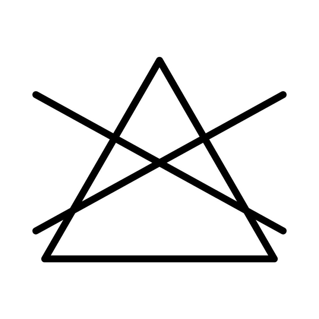 Tämän pesumerkinnän pesuohje on: ei kloorivalkaisua.