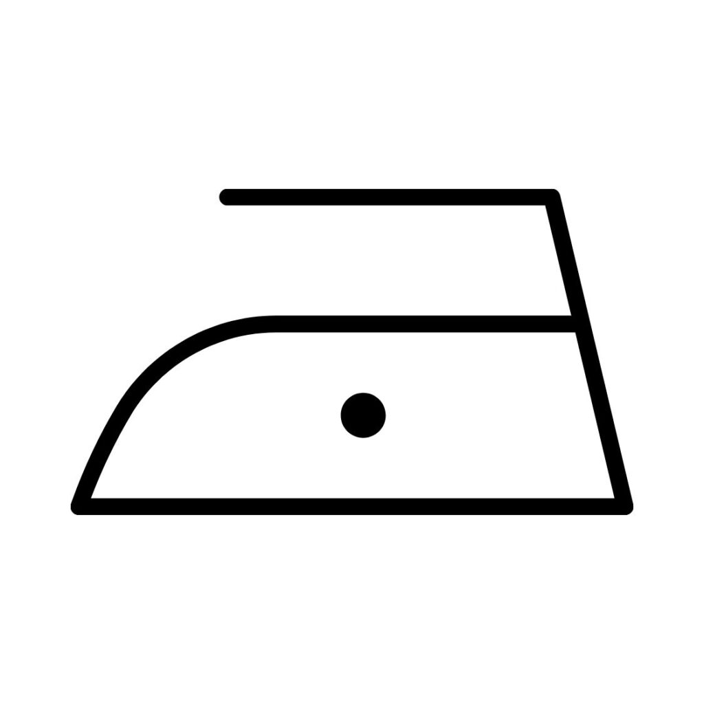 Pesuohje sisältää myös silitysmerkinnän. Silitysraudan kuva, jonka sisällä on yksi piste tarkoittaa silitystä matalalla lämpötilalla. Silitysraudassa on pisteiden mukainen lämmön valitsin.