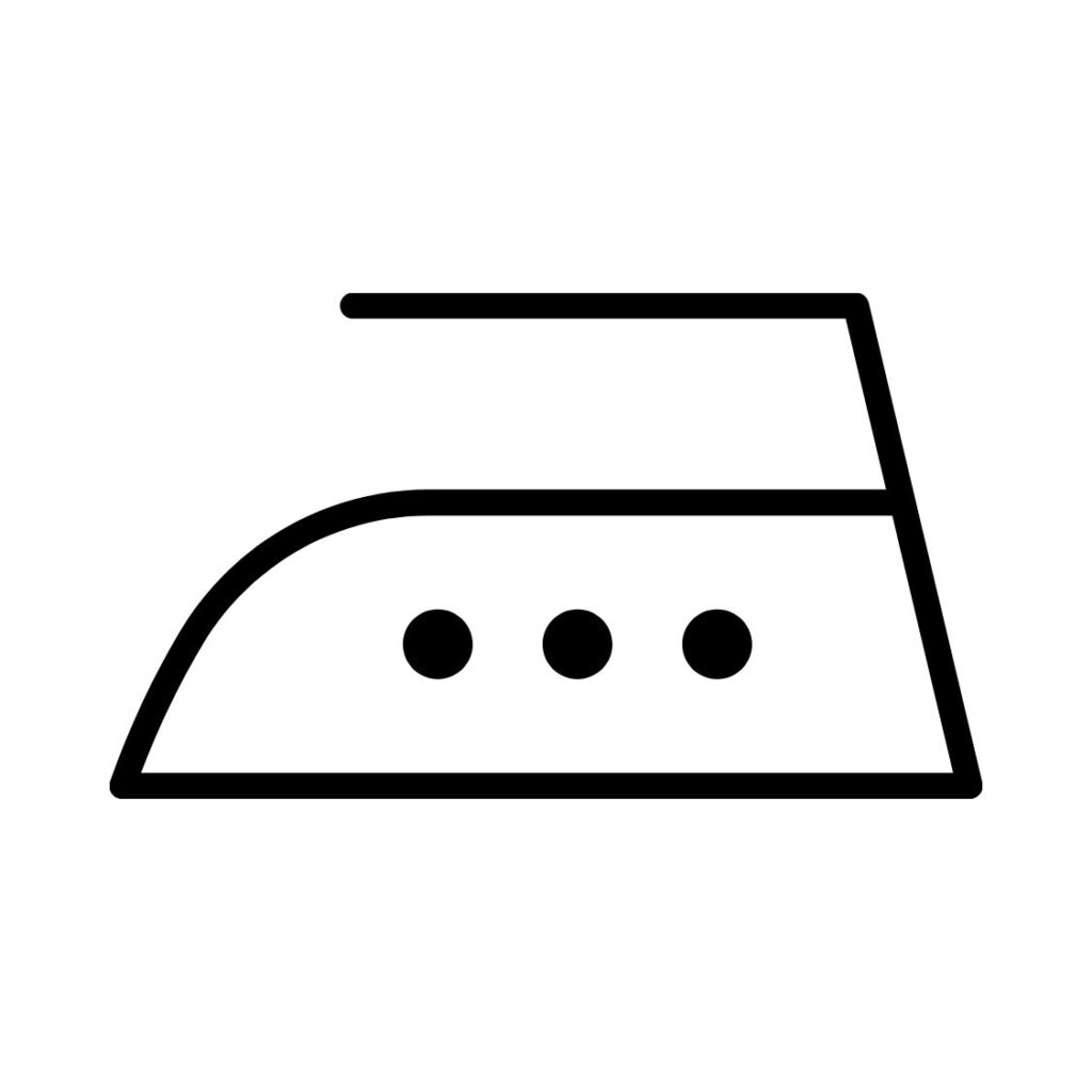 Pesuohje sisältää myös silitysmerkinnän. Tämä symboli tarkoittaa: silitys korkealla lämmöllä